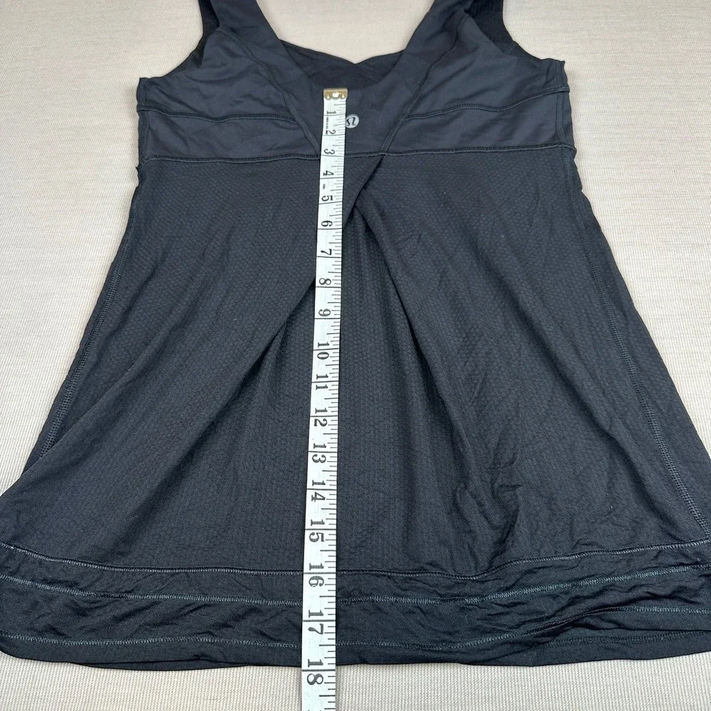 Lululemon Run Tame Me Tank Black Drawstring Cord Racerback Womens Sz 6